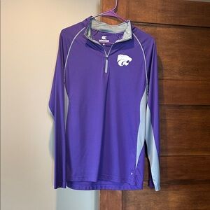 Colosseum Purple and Gray Athletic Quarter-Zip Pullover
